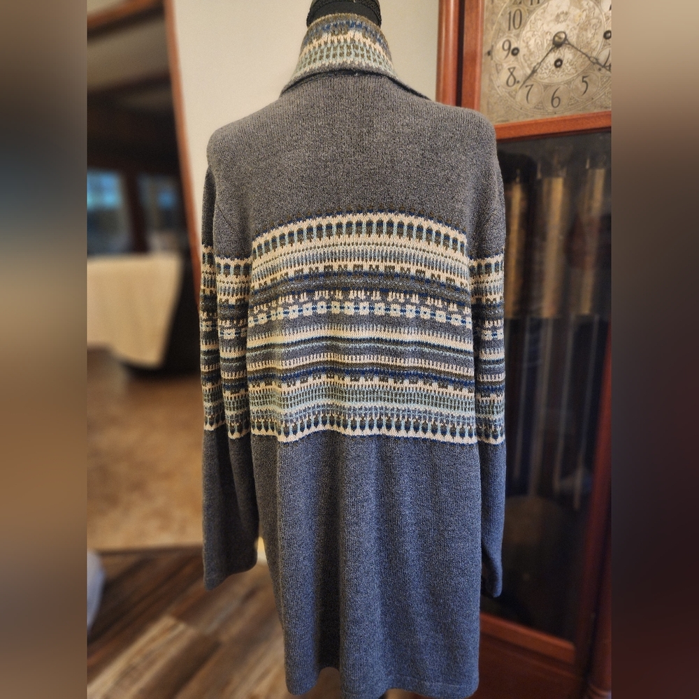 CJ Banks Grey Patterned Cardigan